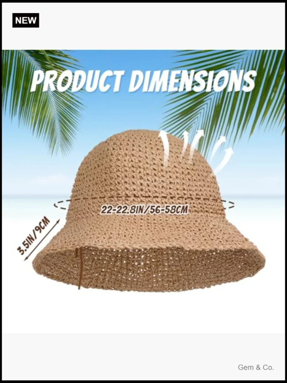 Women Straw Sun Hat Wide Brim Foldable Beach Lightweight Packable Travel